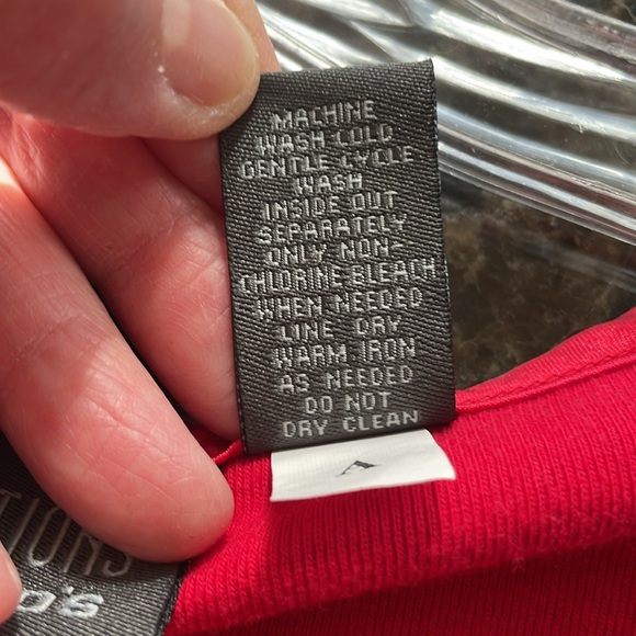 Additions by Chico’s Red Size 2 (12/14) Long Sleeve Tee with Rhinestone Buttons. - Picture 5 of 5